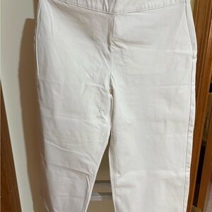 White wide leg cropped Pants.  12 petite.